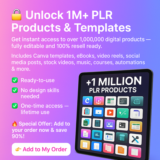 🔥 Ultimate +1,000,000 PLR Digital Empire Bundle – Resell Ready Content for Every Niche